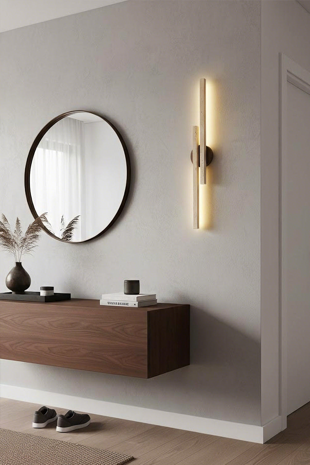 Aeris Travertine Wall Light - view 2 | everlamps