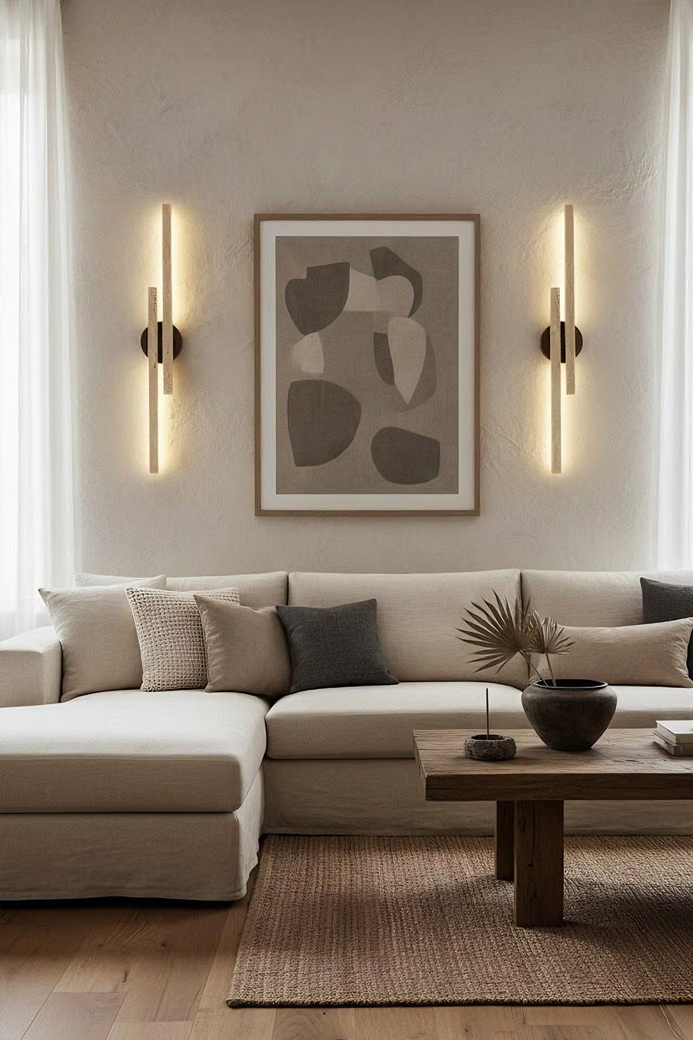 Aeris Travertine Wall Light - view 5 | everlamps