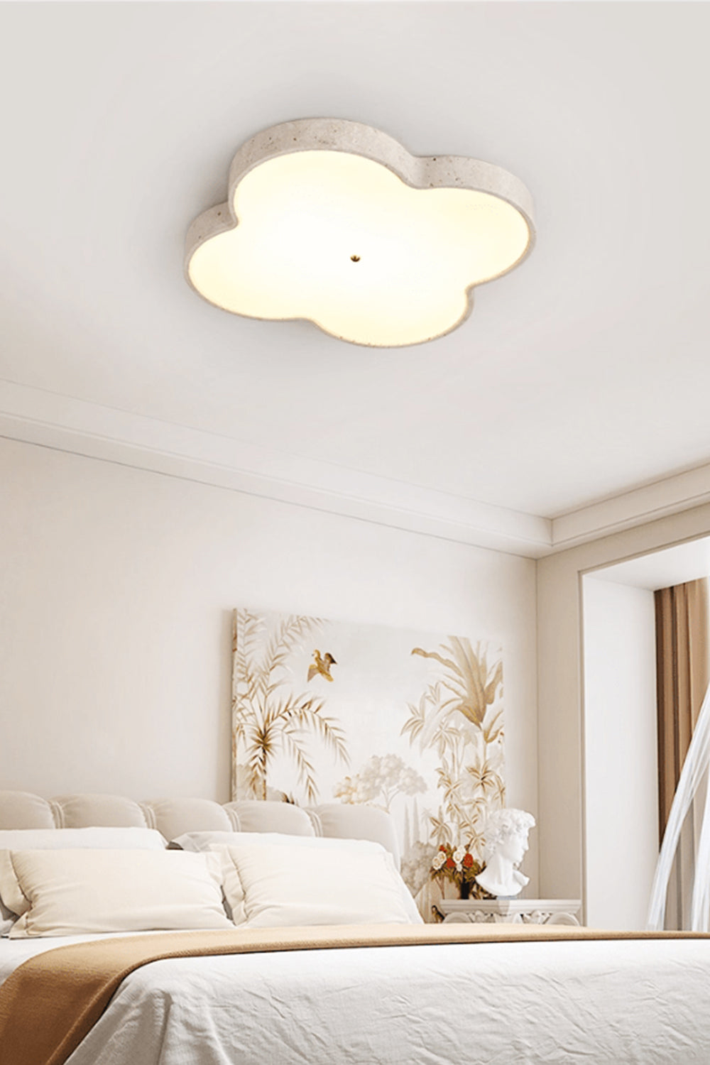 Aethel Cloud Travertine Ceiling Lamp - view 11 | everlamps
