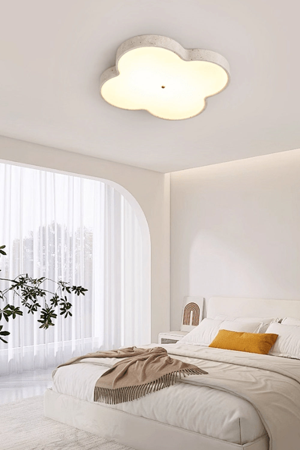 Aethel Cloud Travertine Ceiling Lamp - view 2 | everlamps
