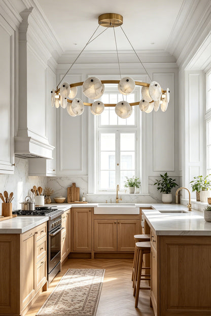 Alabaster Disc Ring Chandelier for Kitchen | vexa lamps