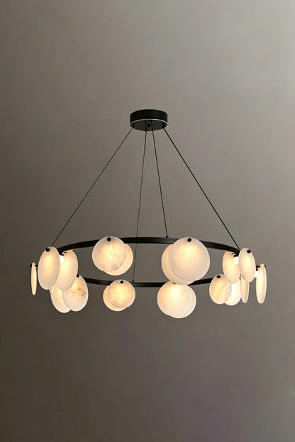 Alabaster Disc Ring Chandelier vexa lamps
