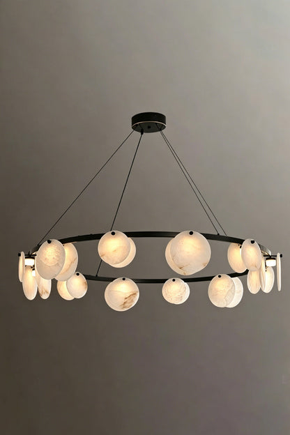 Alabaster Disc Ring Chandelier vexa lamps