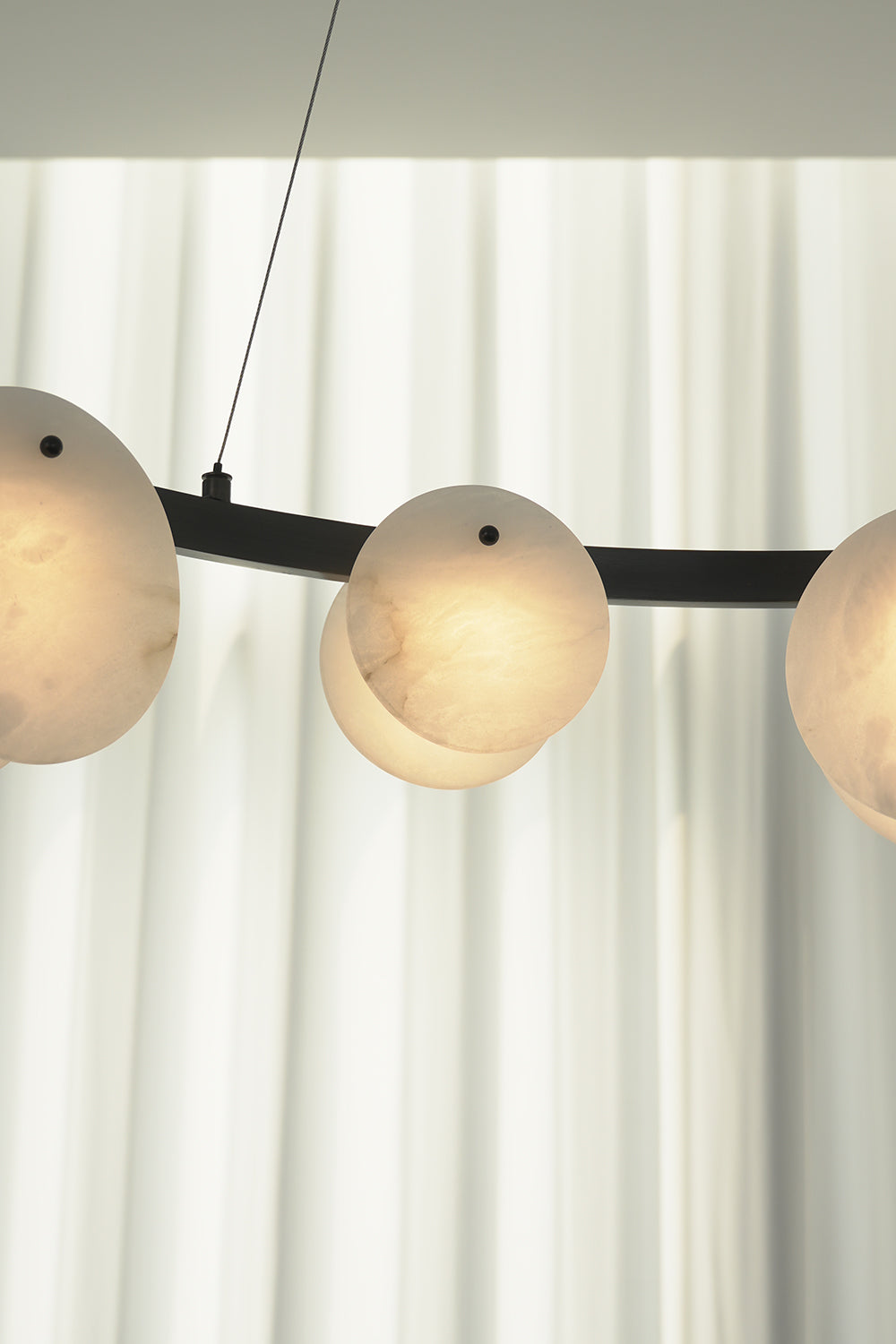 Alabaster Disc Ring Chandelier |Alabaster detail | vexa lamps