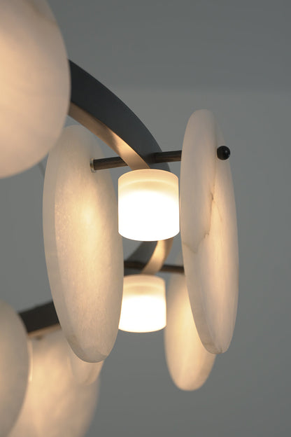 Alabaster Disc Ring Chandelier |Alabaster detail | vexa lamps