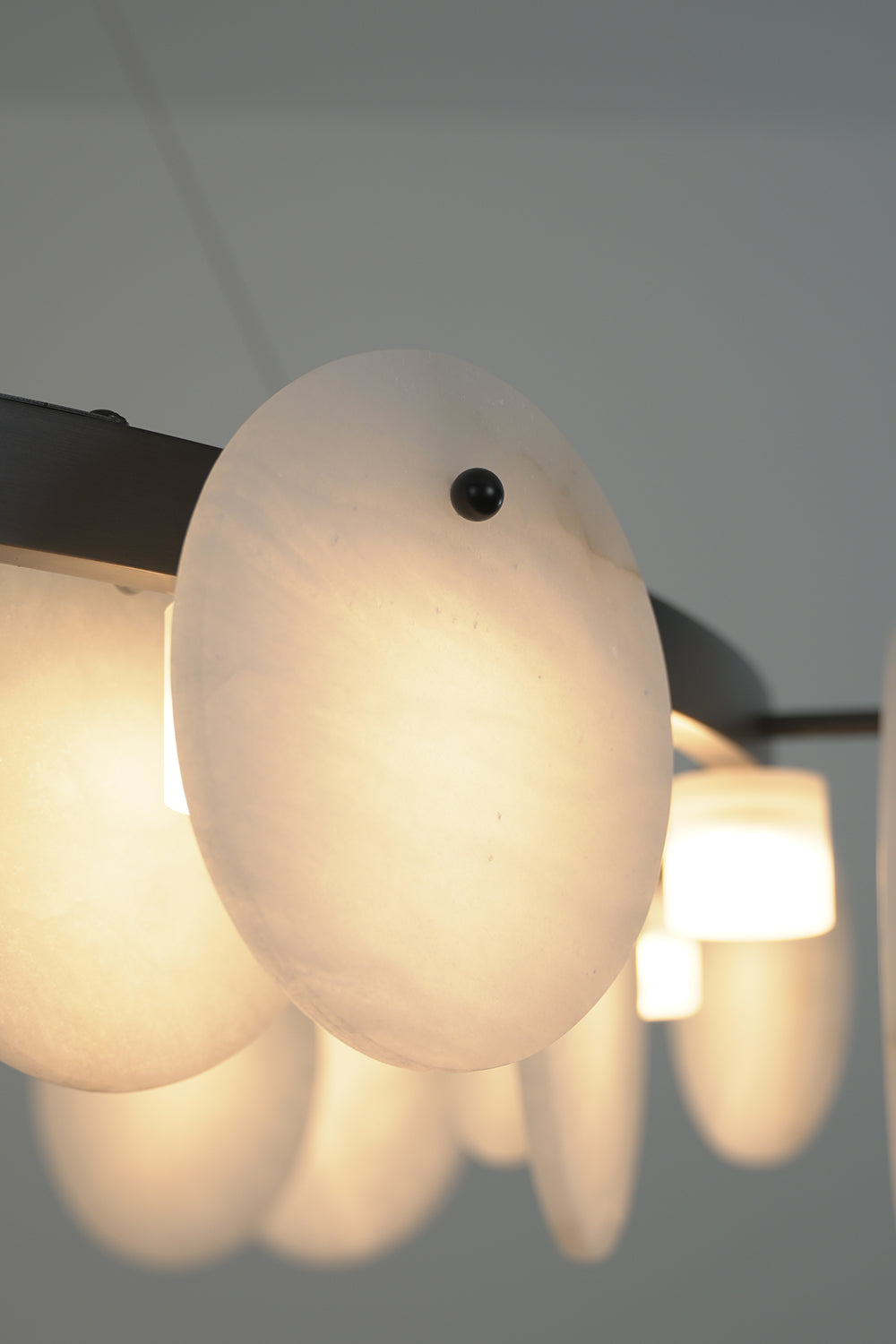 Alabaster Disc Ring Chandelier |Alabaster detail | vexa lamps