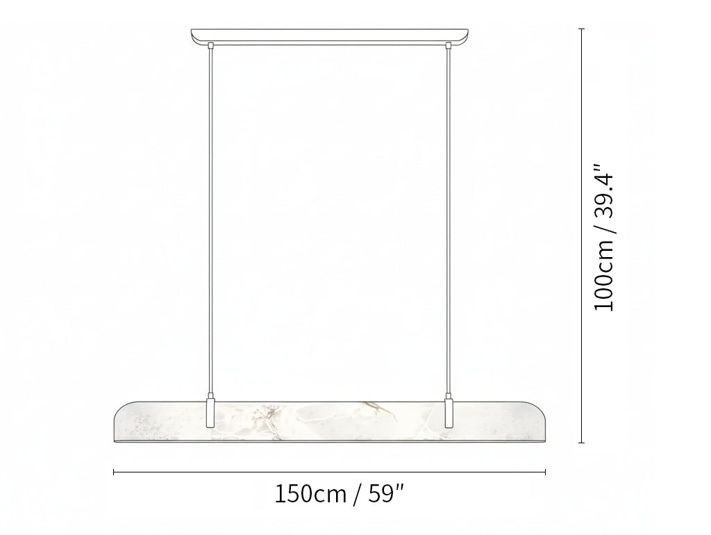 Linear Alabaster Chandelier