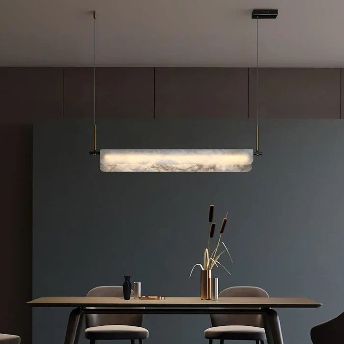 Nicholas Modern Alabaster Linear Art Chandelier Light