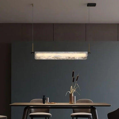 Nicholas Modern Alabaster Linear Art Chandelier Light