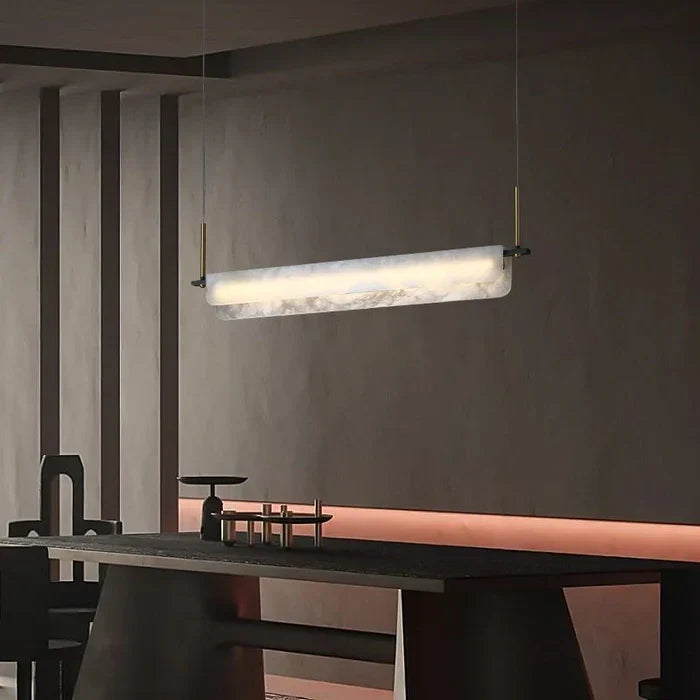 Nicholas Modern Alabaster Linear Art Chandelier Light
