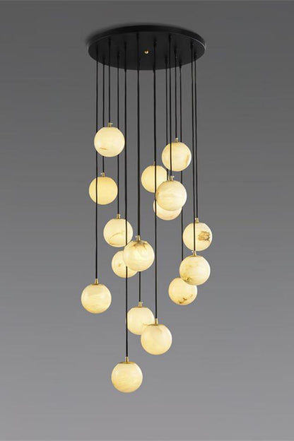 Alabaster Balls Cluster Chandelier - view 23 | everlamps