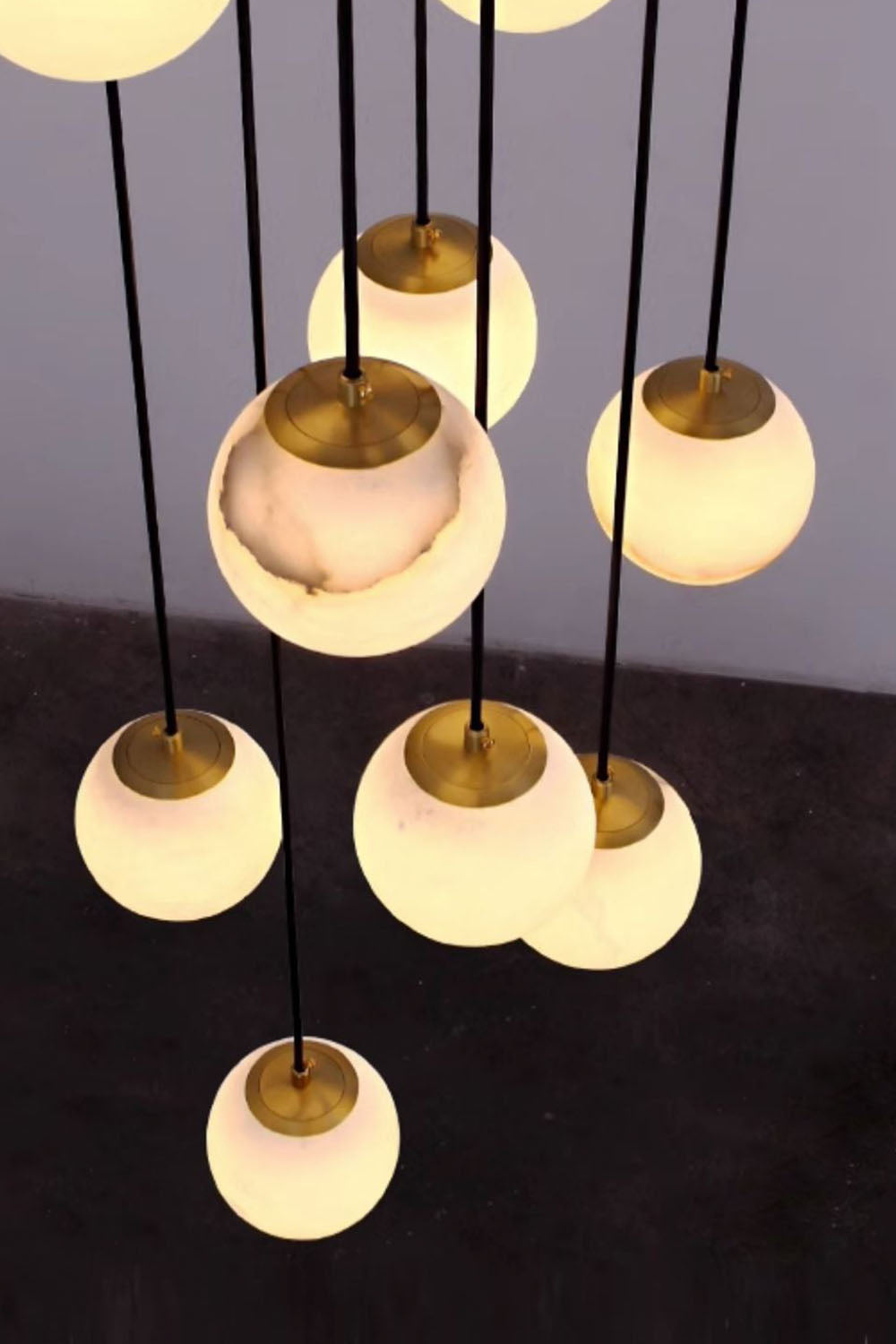 Alabaster Balls Cluster Chandelier - view 18 | everlamps