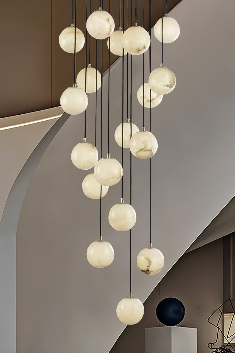 Alabaster Balls Cluster Chandelier - view 7 | everlamps