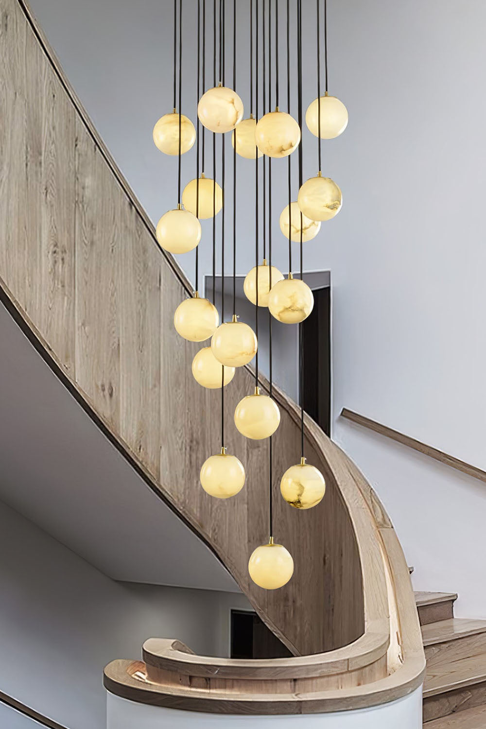 Alabaster Balls Cluster Chandelier - view 2 | everlamps