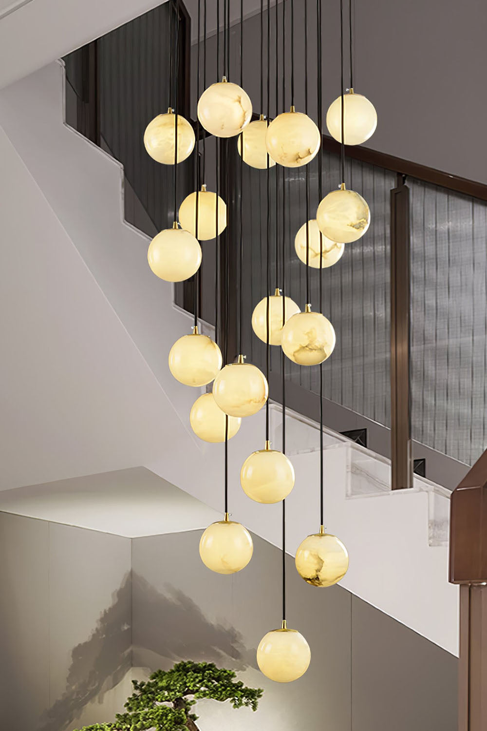 Alabaster Balls Cluster Chandelier - view 10 | everlamps