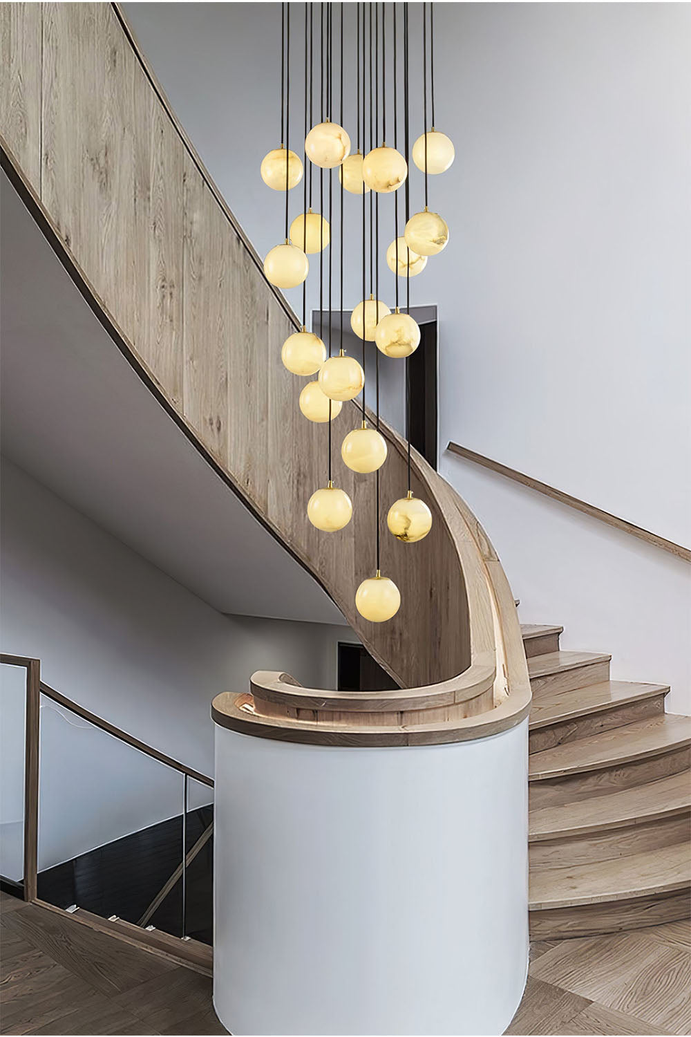 Alabaster Balls Cluster Chandelier - view 3 | everlamps