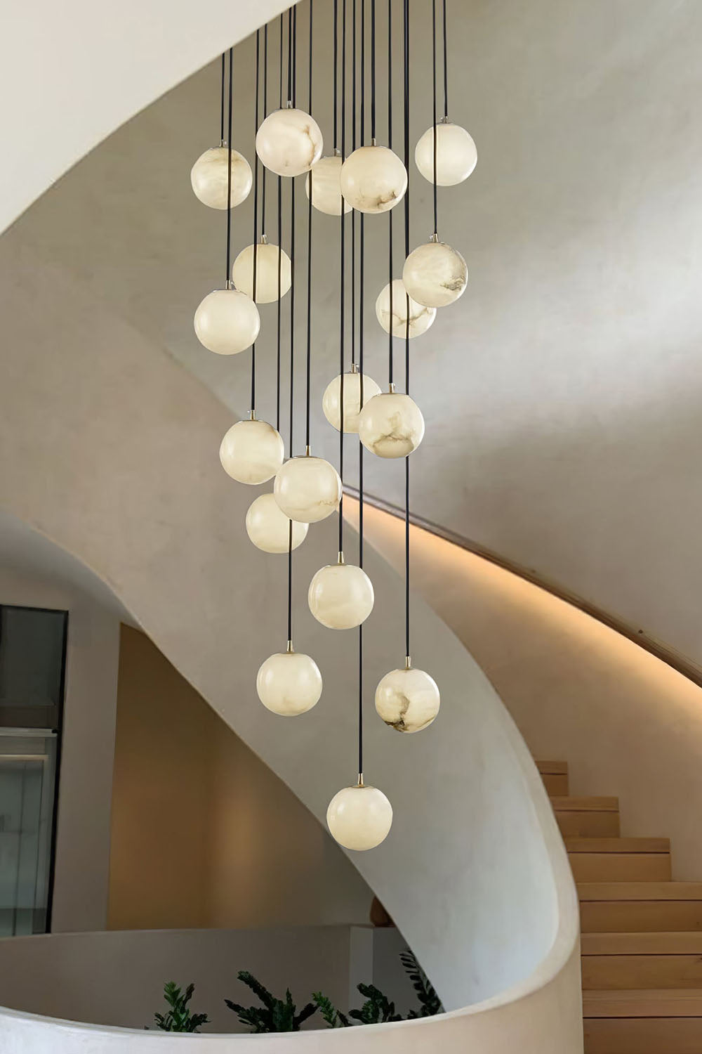 Alabaster Balls Cluster Chandelier - view 4 | everlamps