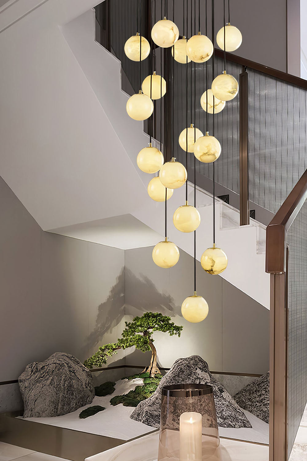 Alabaster Balls Cluster Chandelier - view 14 | everlamps