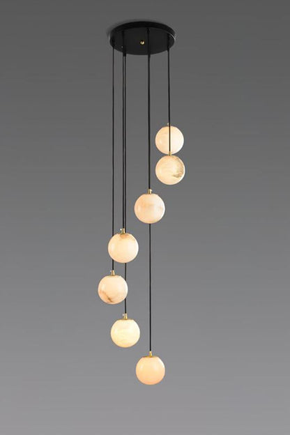 Alabaster Balls Cluster Chandelier - view 25 | everlamps
