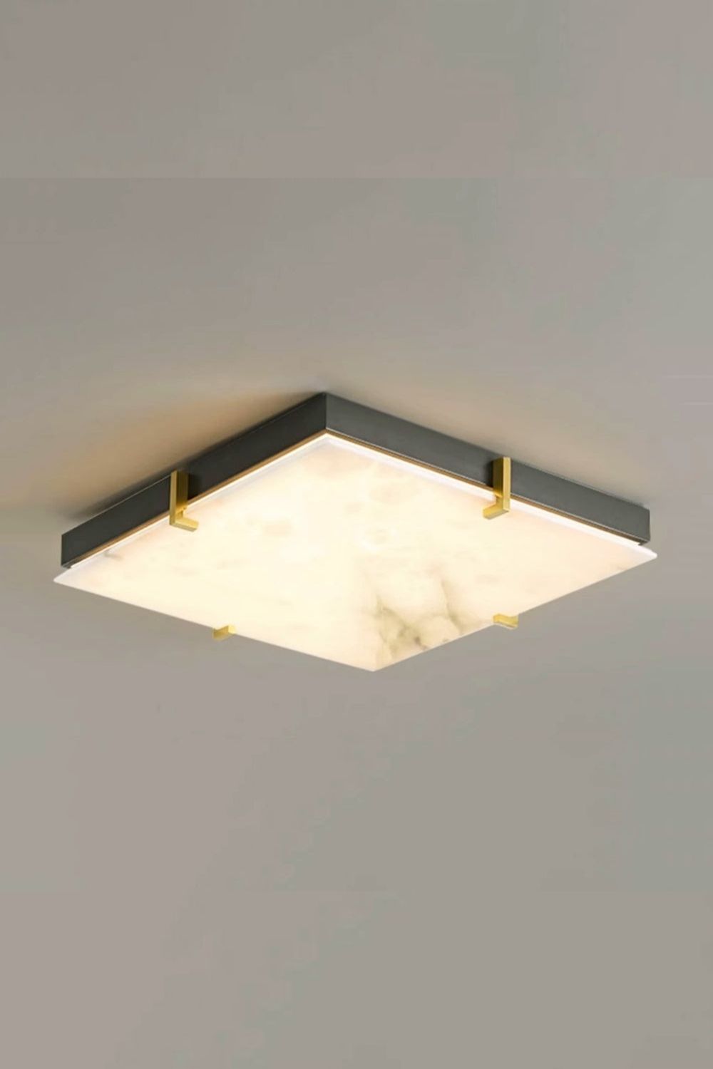 Alabaster Black Square Ceiling Lamp - view 9 | everlamps