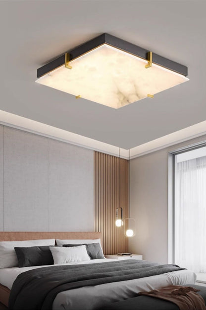 Alabaster Black Square Ceiling Lamp - view 2 | everlamps