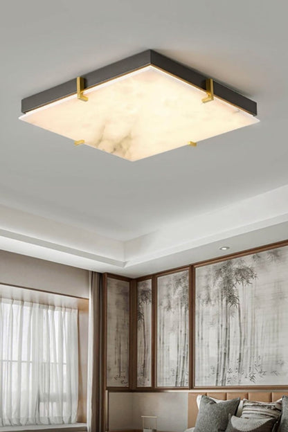 Alabaster Black Square Ceiling Lamp - view 4 | everlamps