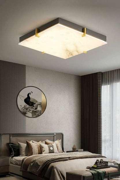 Alabaster Black Square Ceiling Lamp - view 8 | everlamps