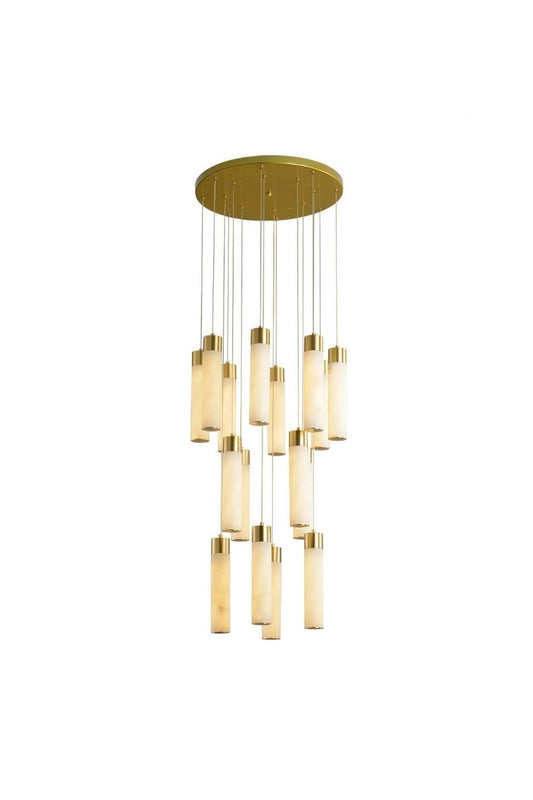 Alabaster Celestial Brass Cascade Chandelier | everlamps