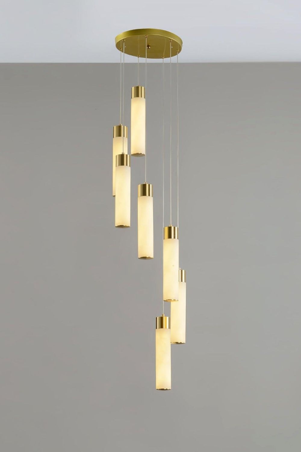 Alabaster Celestial Brass Cascade Chandelier - view 13 | everlamps