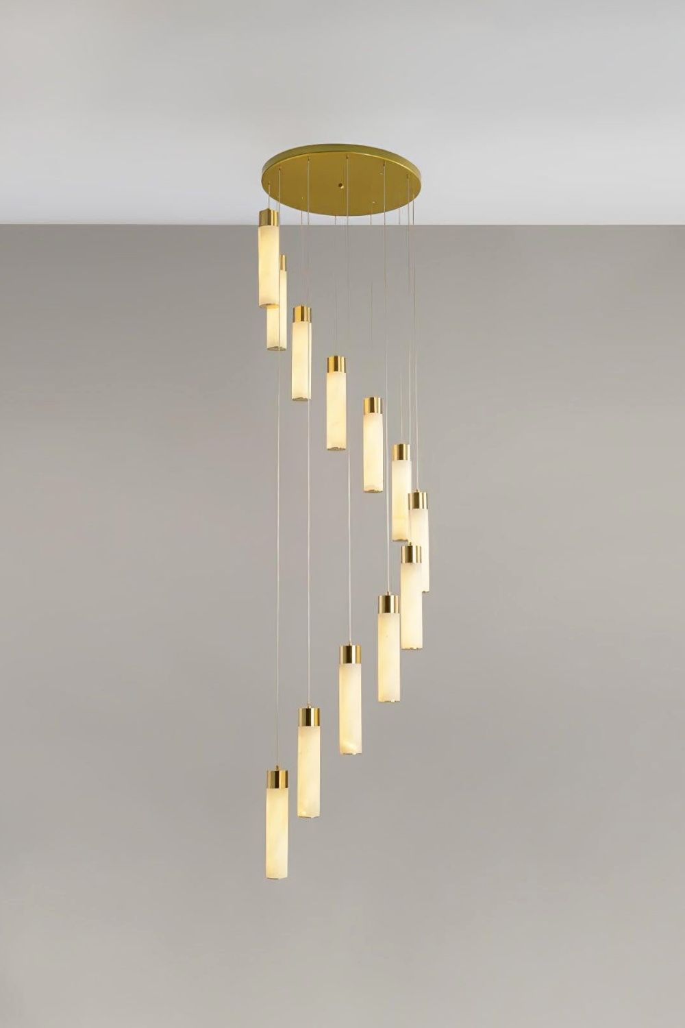Alabaster Celestial Brass Cascade Chandelier - view 14 | everlamps