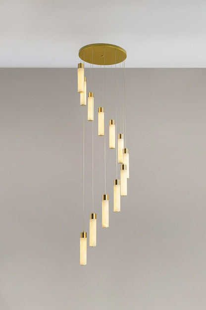 Alabaster Celestial Brass Cascade Chandelier - view 14 | everlamps