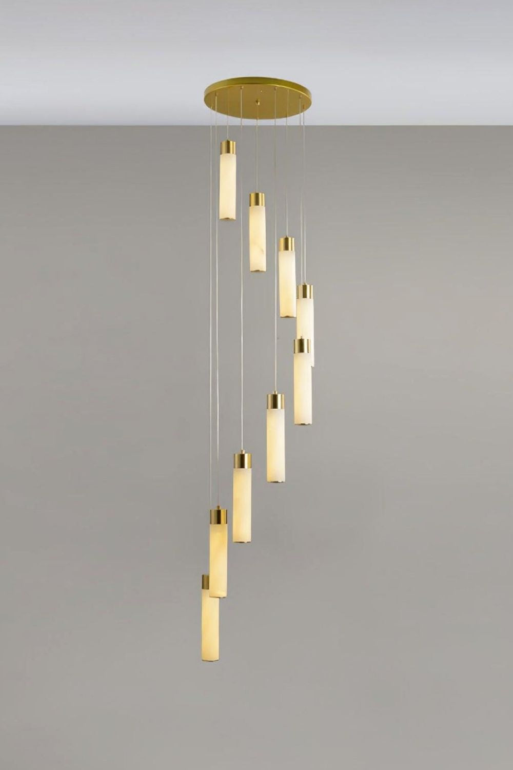 Alabaster Celestial Brass Cascade Chandelier - view 15 | everlamps