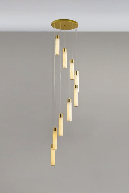 Alabaster Celestial Brass Cascade Chandelier - view 15 | everlamps