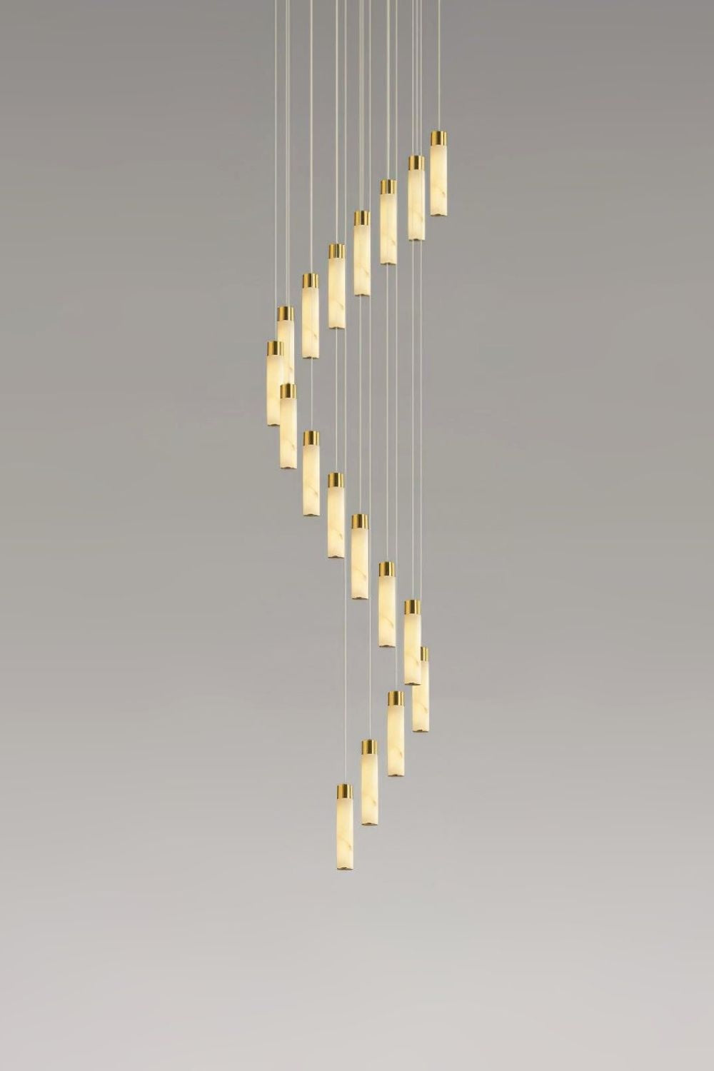 Alabaster Celestial Brass Cascade Chandelier - view 16 | everlamps