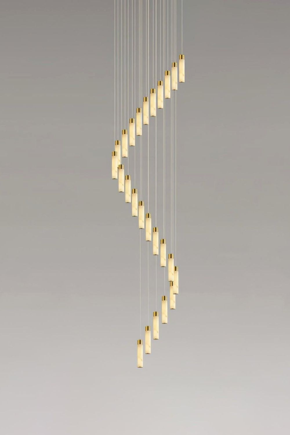 Alabaster Celestial Brass Cascade Chandelier - view 17 | everlamps