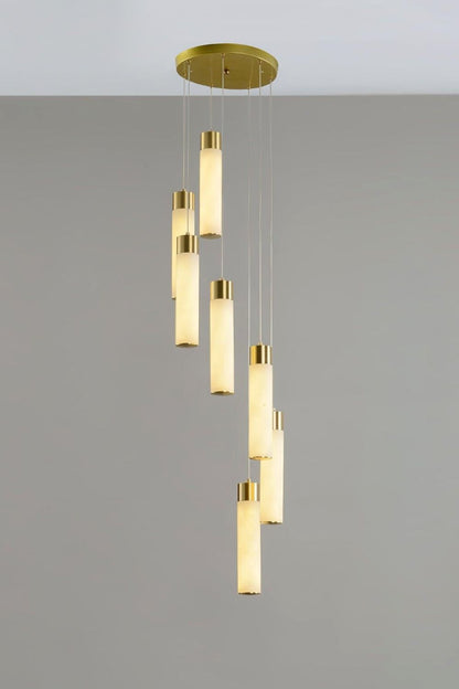 Alabaster Celestial Brass Cascade Chandelier - view 12 | everlamps
