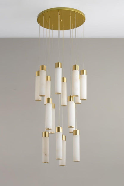 Alabaster Celestial Brass Cascade Chandelier - view 10 | everlamps
