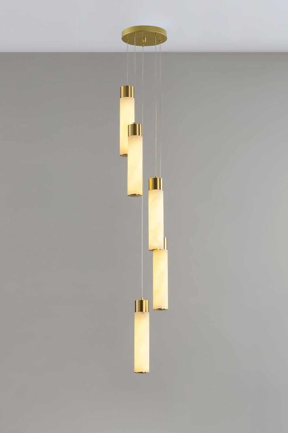 Alabaster Celestial Brass Cascade Chandelier - view 11 | everlamps