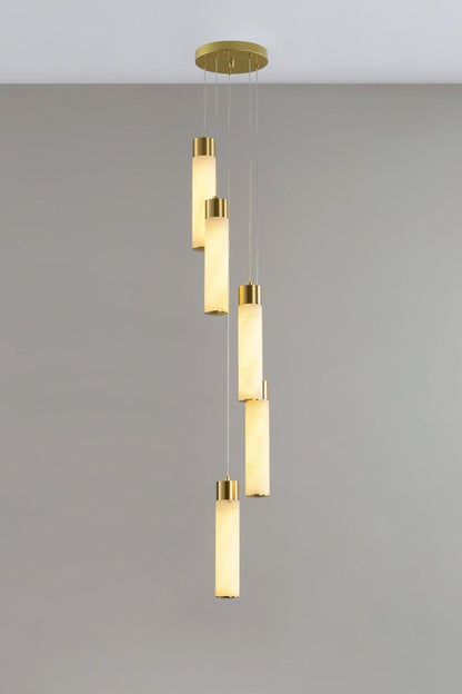 Alabaster Celestial Brass Cascade Chandelier - view 11 | everlamps