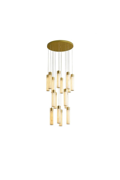 Alabaster Celestial Brass Cascade Chandelier - view 21 | everlamps