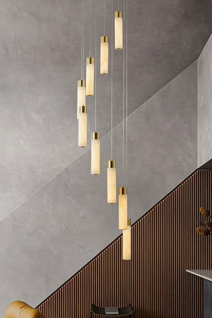 Alabaster Celestial Brass Cascade Chandelier - view 5 | everlamps
