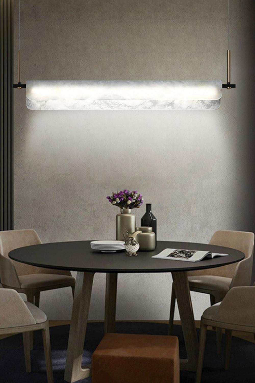 Alabaster Dining Linear Chandelier - everlamps