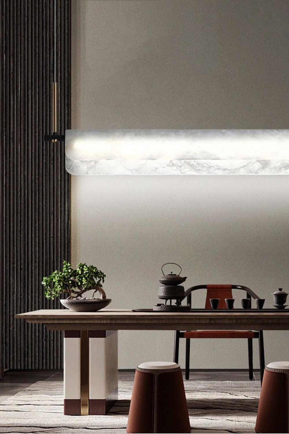 Alabaster Dining Linear Chandelier - everlamps