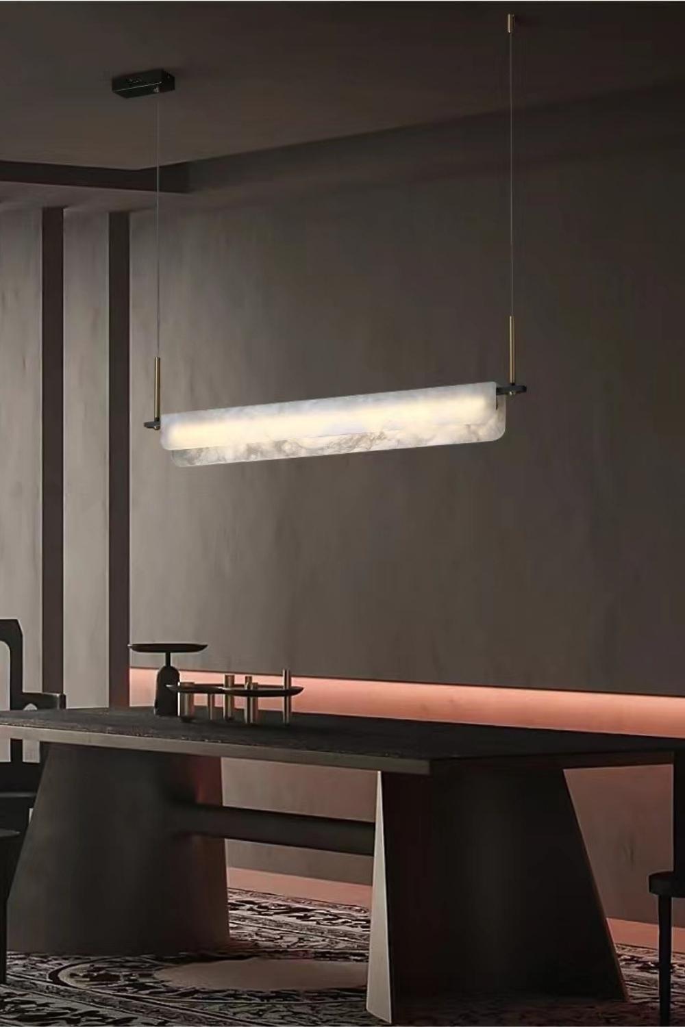 Alabaster Dining Linear Chandelier - everlamps