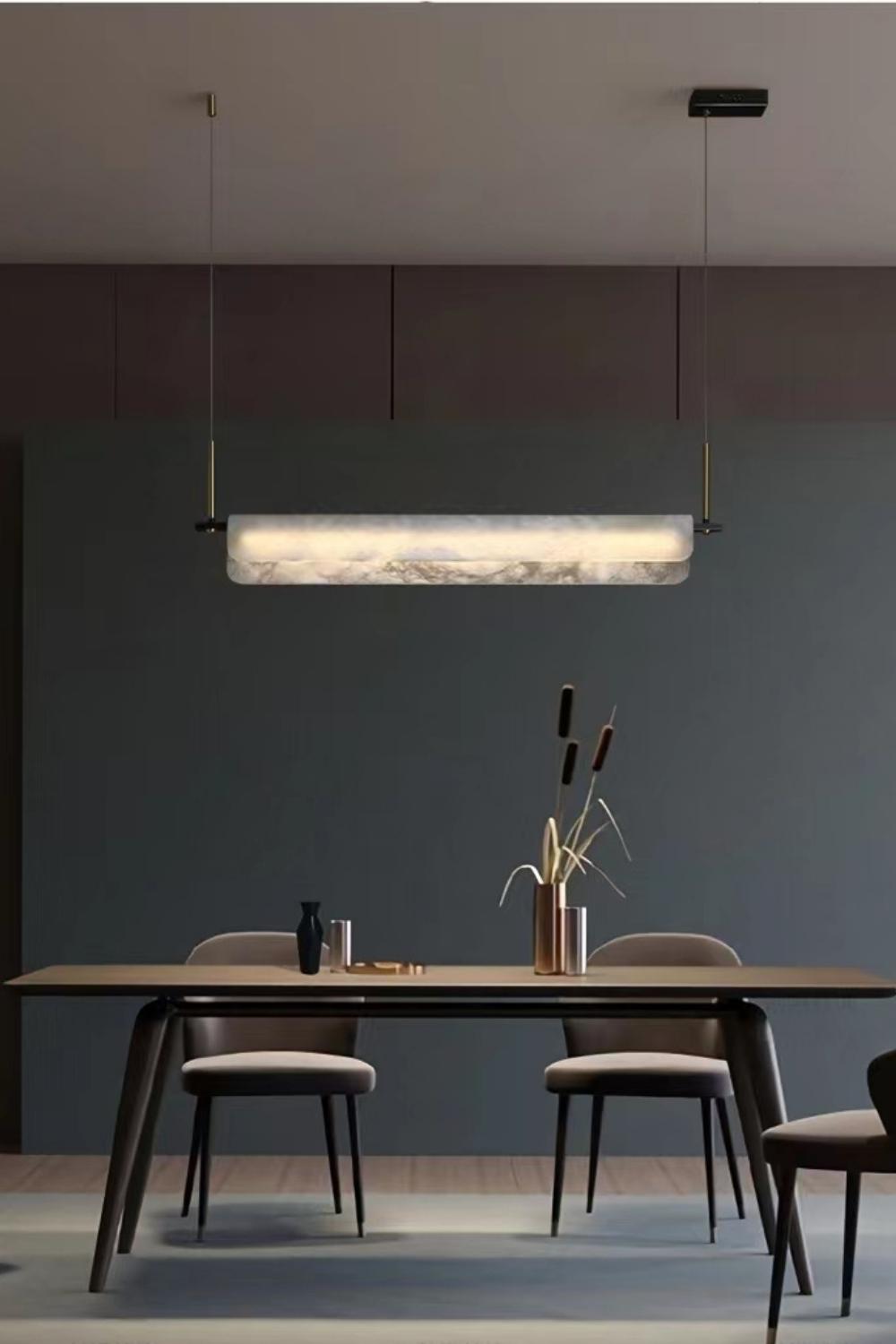 Alabaster Dining Linear Chandelier - everlamps