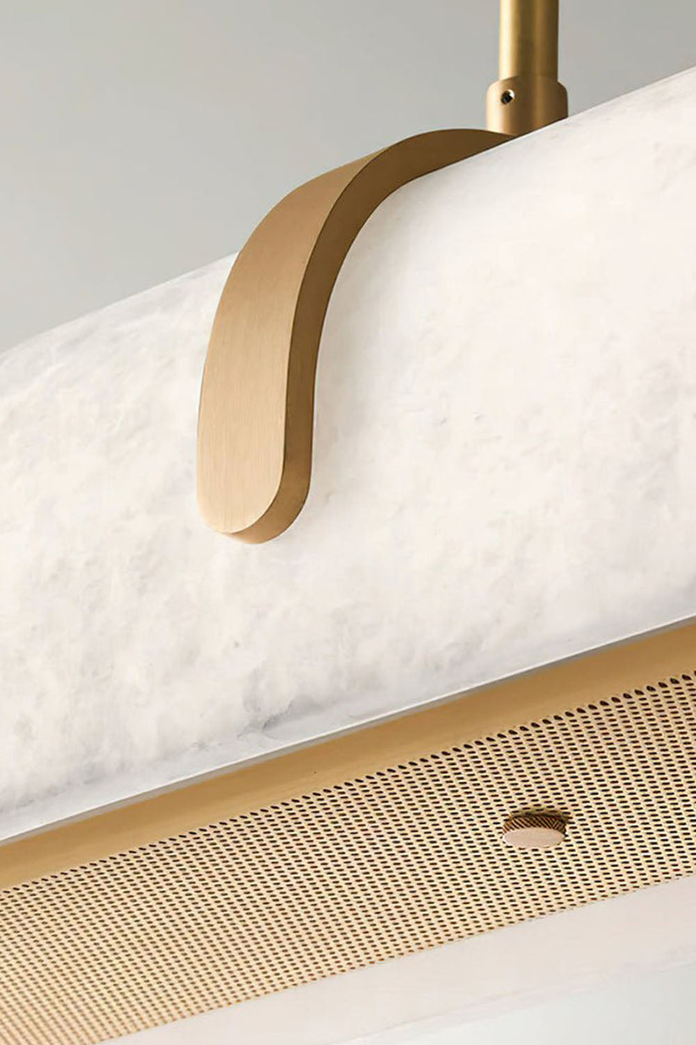 Alabaster Linear Brass Chandelier - view 8 | everlamps