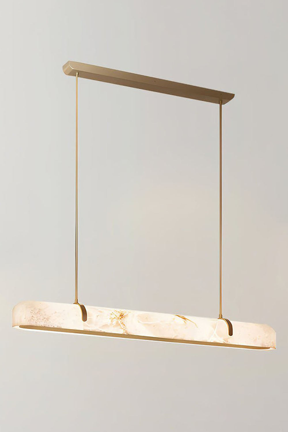 Alabaster Linear Brass Chandelier - view 6 | everlamps