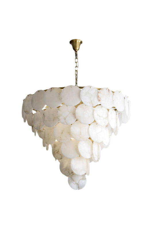 Alabaster Magnolia Multi-Tiered Round Chandelier - everlamps