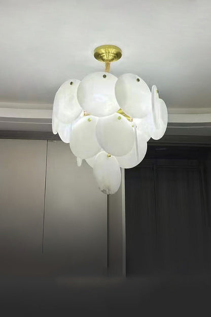 Alabaster Magnolia Multi-Tiered Round Chandelier - everlamps