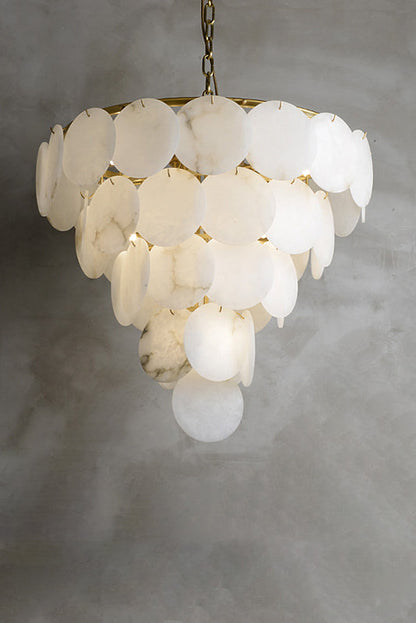 Alabaster Magnolia Multi-Tiered Round Chandelier - everlamps